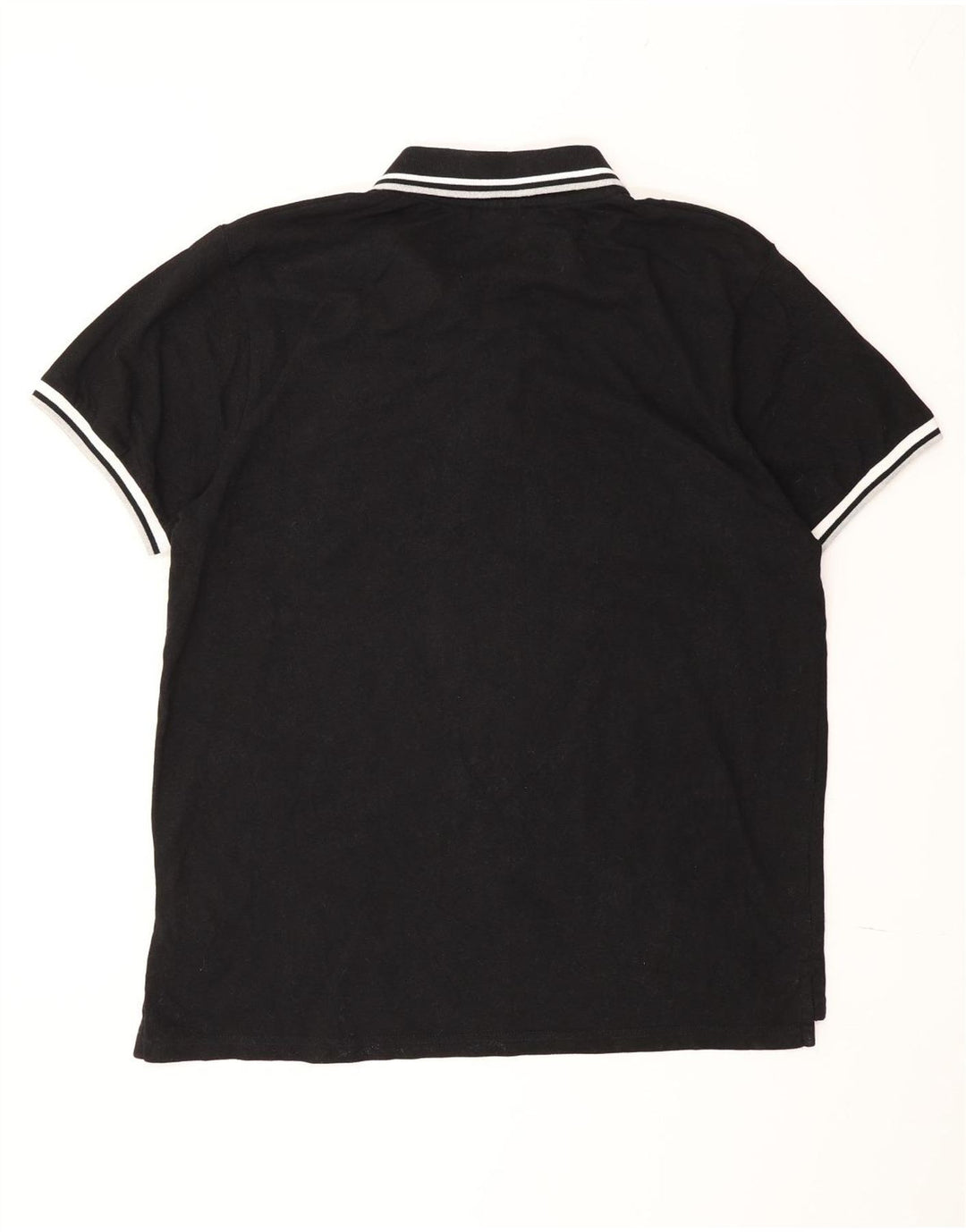 Fila Mens Polo Shirt XL Black Striped Cotton
