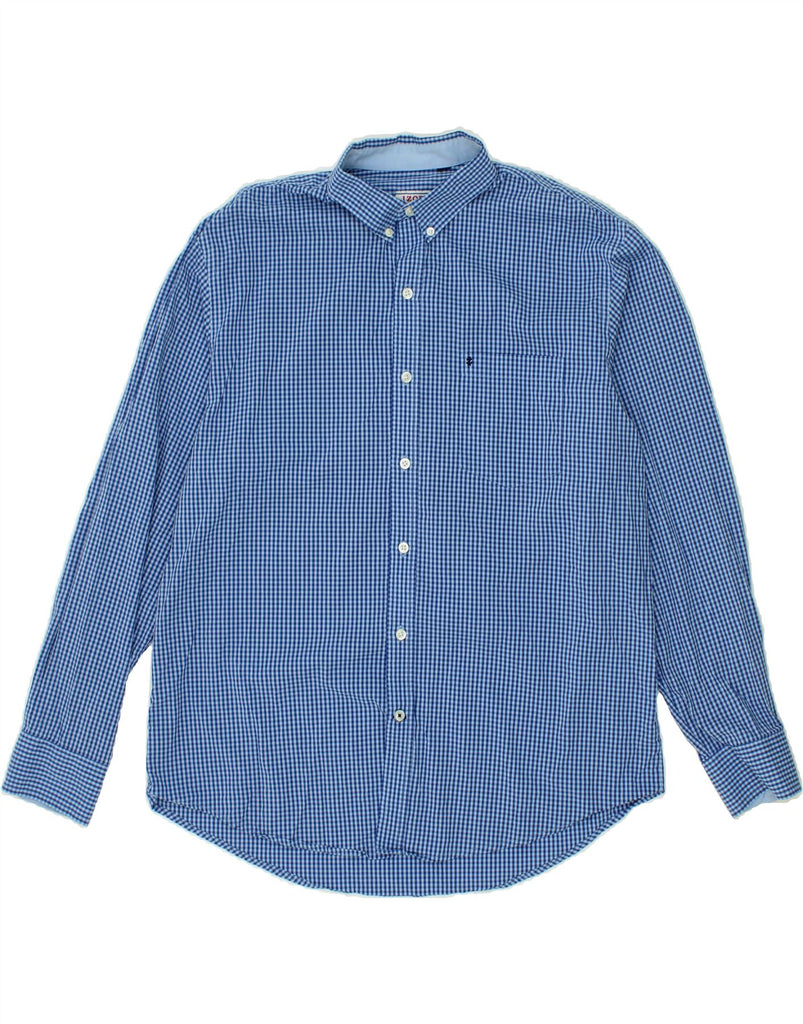 IZOD Mens Shirt XL Blue Geometric Cotton Vintage Izod and Second-Hand Izod from Messina Hembry 