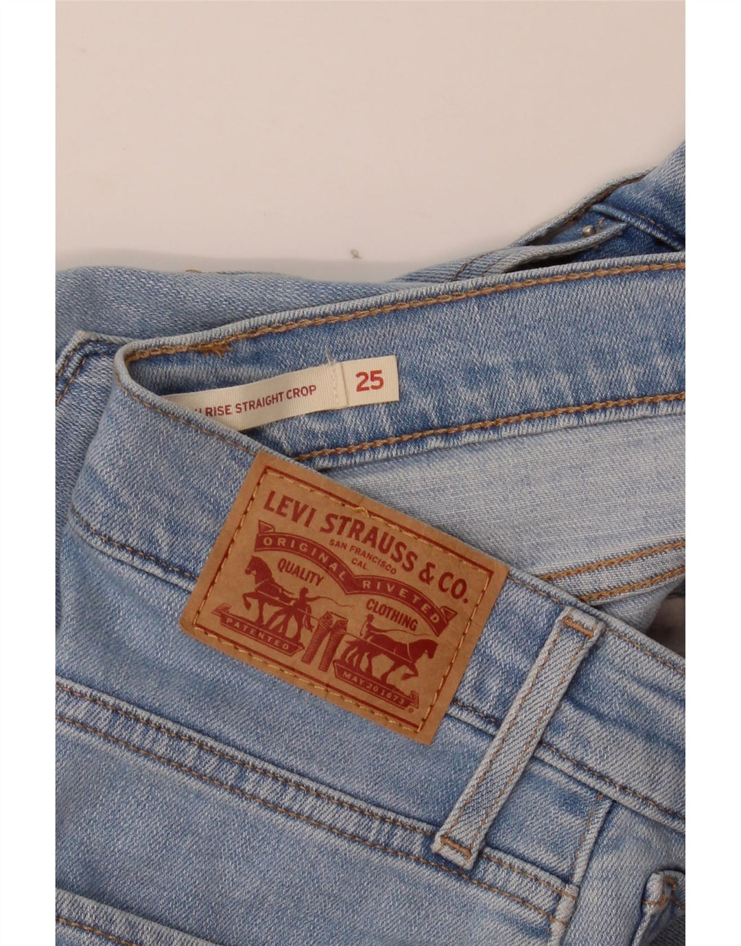 Levi's Womens 724 High Rise Straight Cropped Jeans W25 L26 Blue
