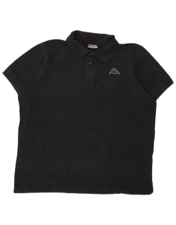 KAPPA Mens Polo Shirt 2XL Black Cotton