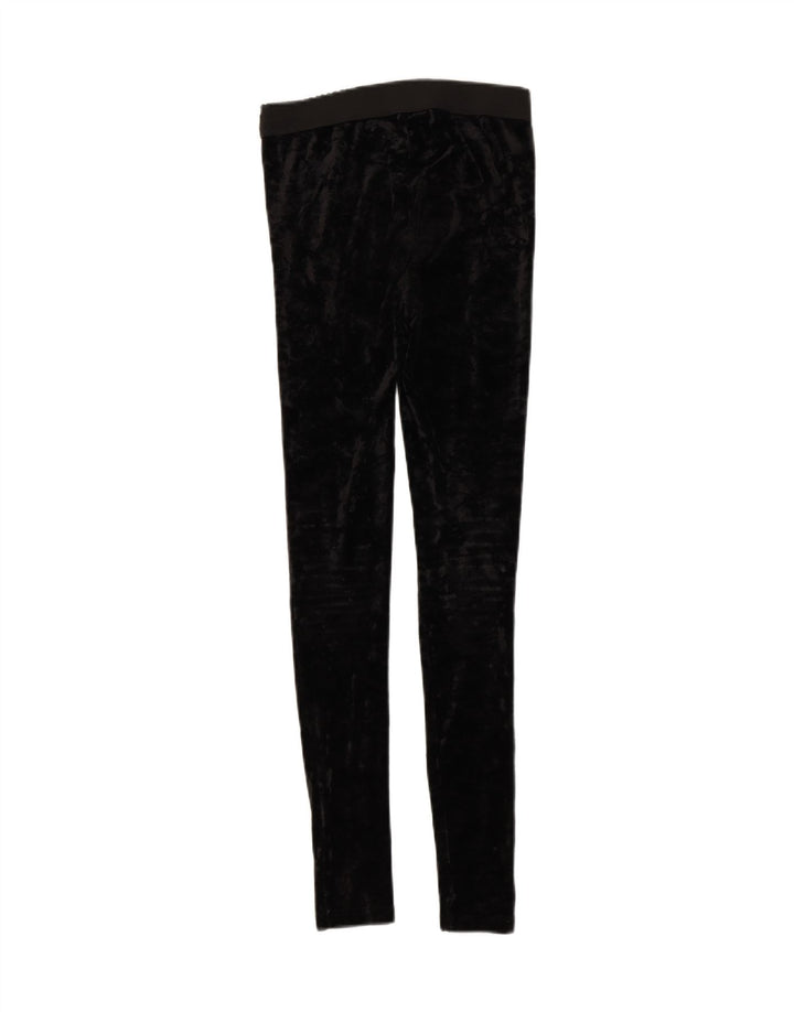 TOPSHOP Womens Velvet Leggings UK 8 Small Black Polyester Vintage Topshop and Second-Hand Topshop from Messina Hembry 