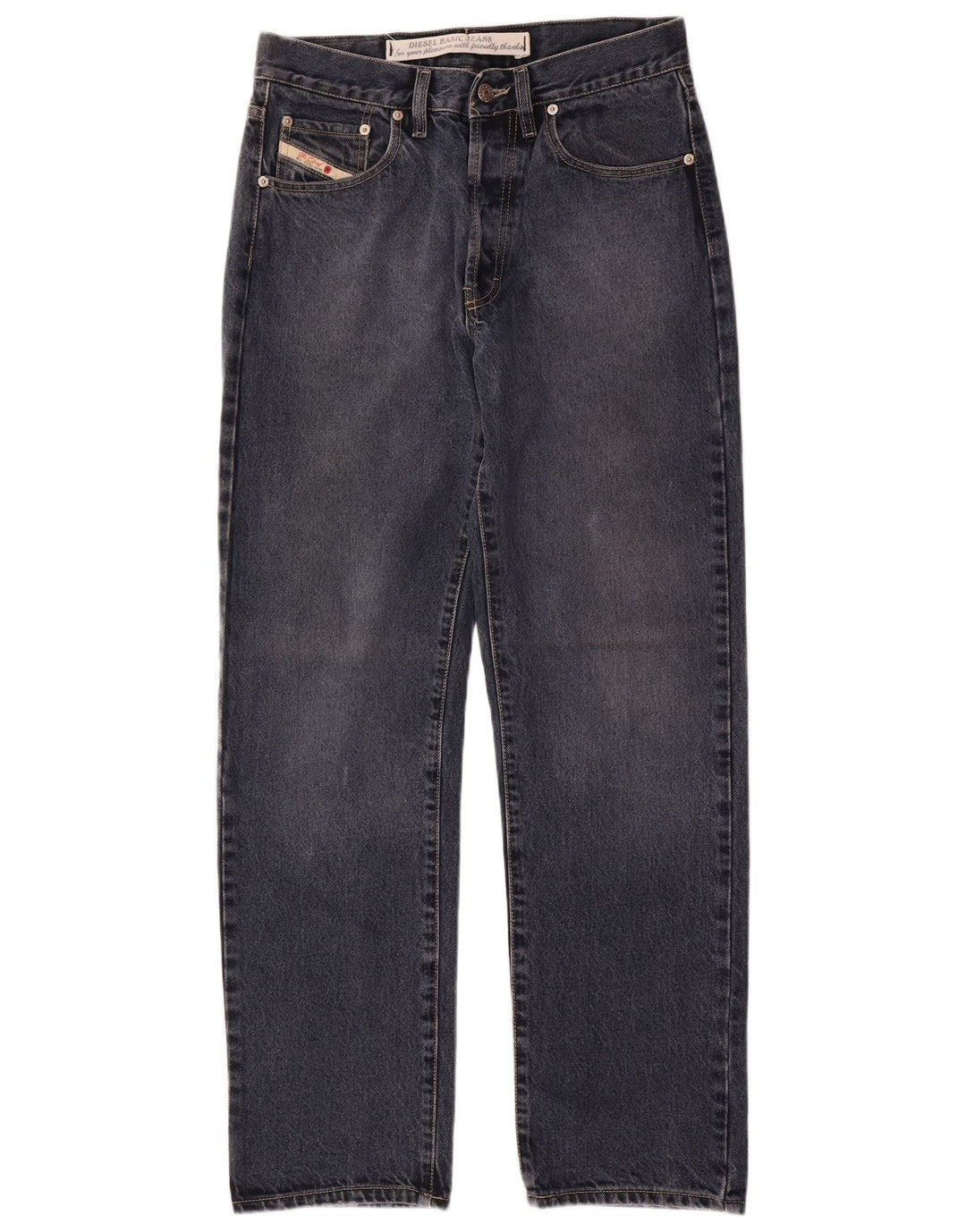 Diesel Mens Straight Jeans W32 L32 Navy Blue Cotton