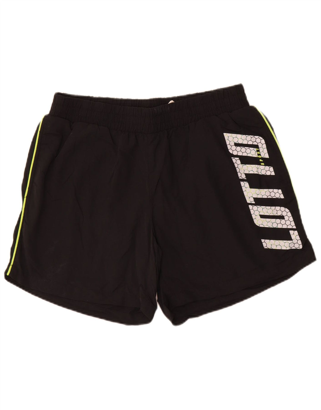 Lotto Mens Graphic Sport Shorts Medium  Black Nylon