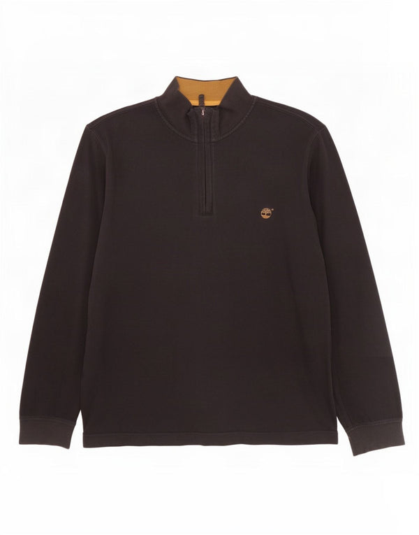 Timberland Mens Earthkeepers Zip Neck Sweatshirt Jumper 2XL Brown