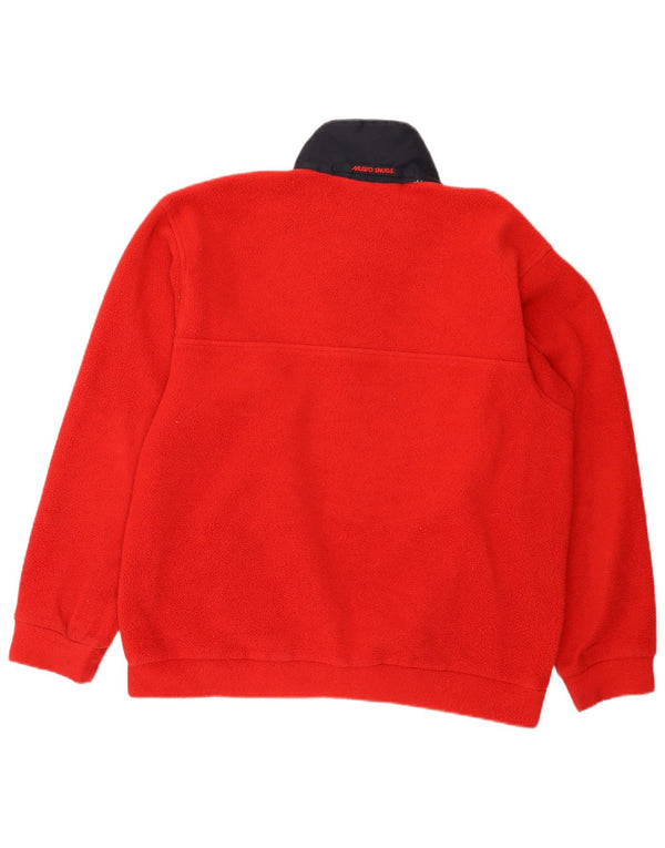 Musto Mens Button Neck Fleece Jumper Large Red Polyester