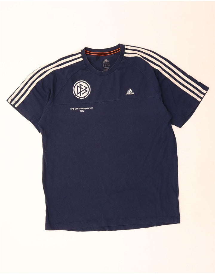Adidas Mens Climalite Graphic T-Shirt Top XL Navy Blue Polyester
