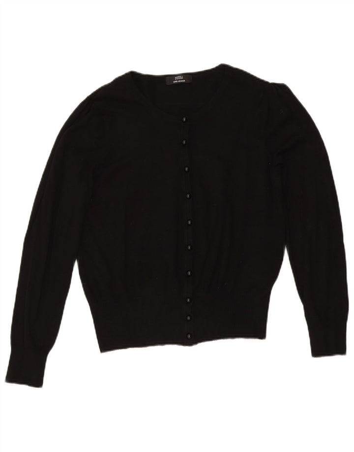 Marks & Spencer Womens Crop Cardigan Sweater UK 14 Medium Black Viscose