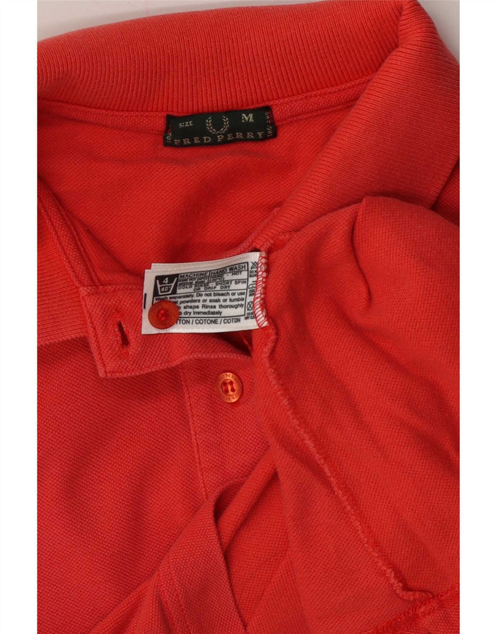 Fred Perry Womens Crop Polo Shirt UK 14 Medium Red Cotton