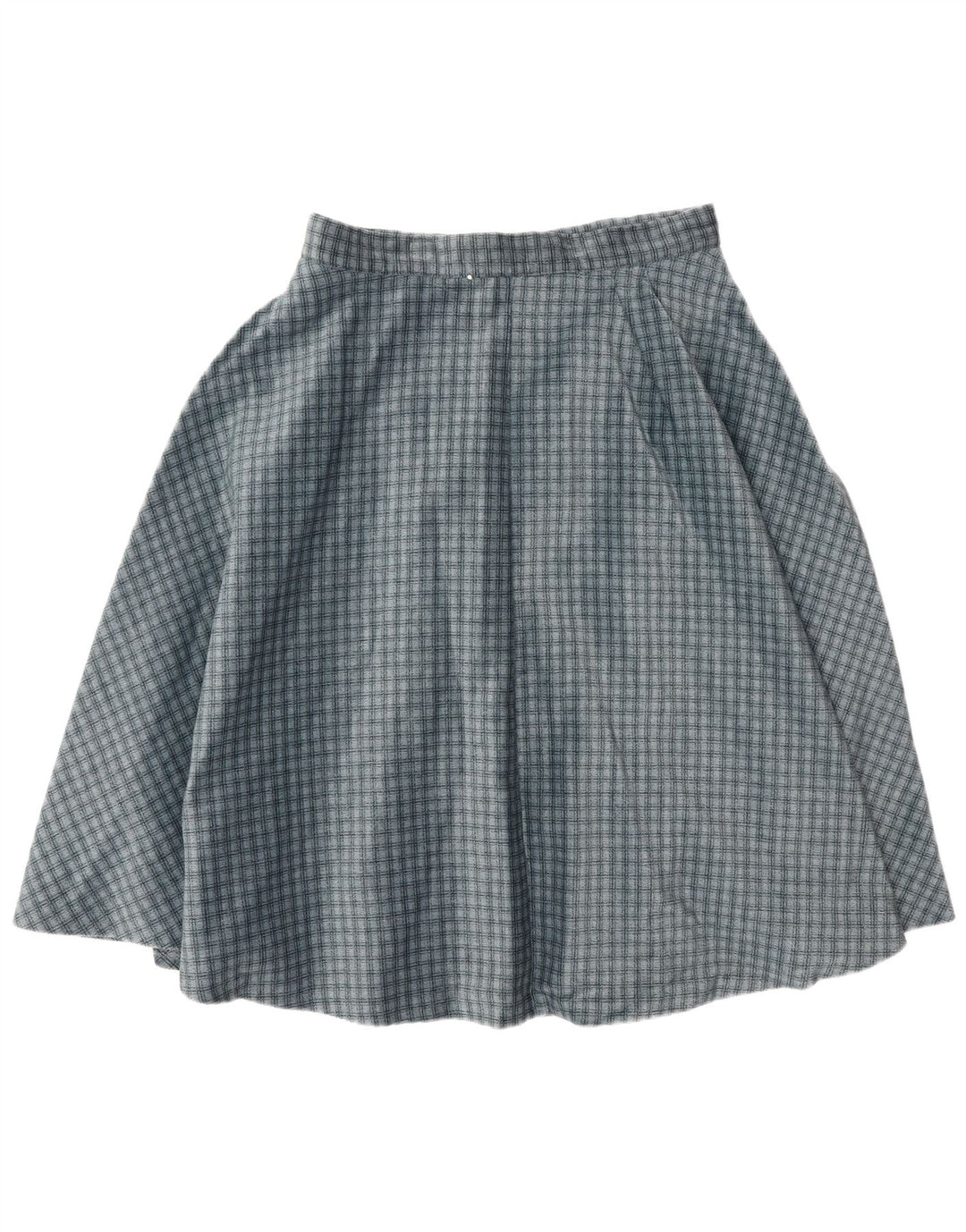Vintage Womens Circle Skirt W30 Medium Blue Check