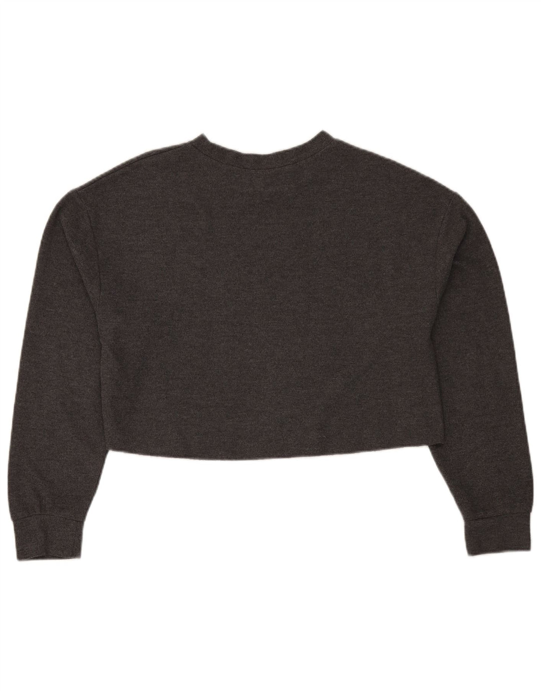 Zara Womens Trafaluc Crop Top Long Sleeve UK 14 Medium Grey Polyester