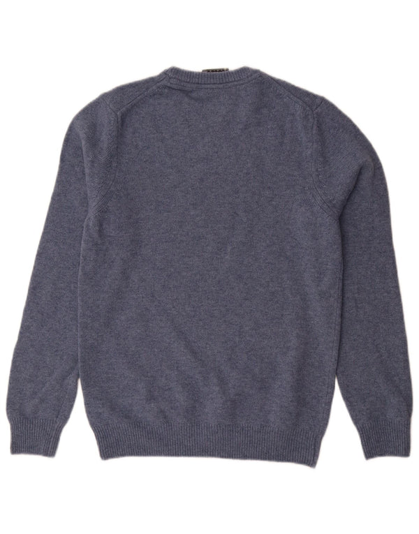 Lyle & Scott Mens Crew Neck Jumper Sweater XS Blue Wool