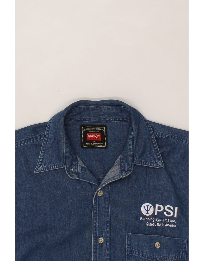 WRANGLER Mens Denim Shirt Medium Blue Cotton Vintage Wrangler and Second-Hand Wrangler from Messina Hembry 