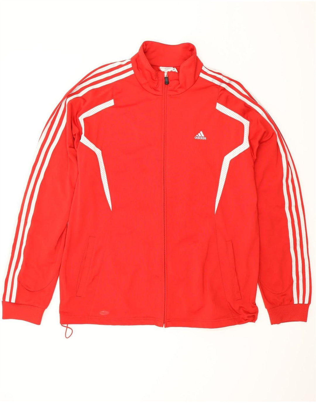 ADIDAS Mens Climalite Tracksuit Top Jacket Large Red Polyester