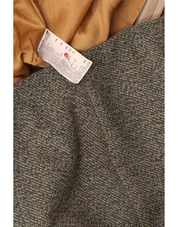 Benetton Womens Mermaid Skirt IT 46 Large W34 Green Flecked Polyester