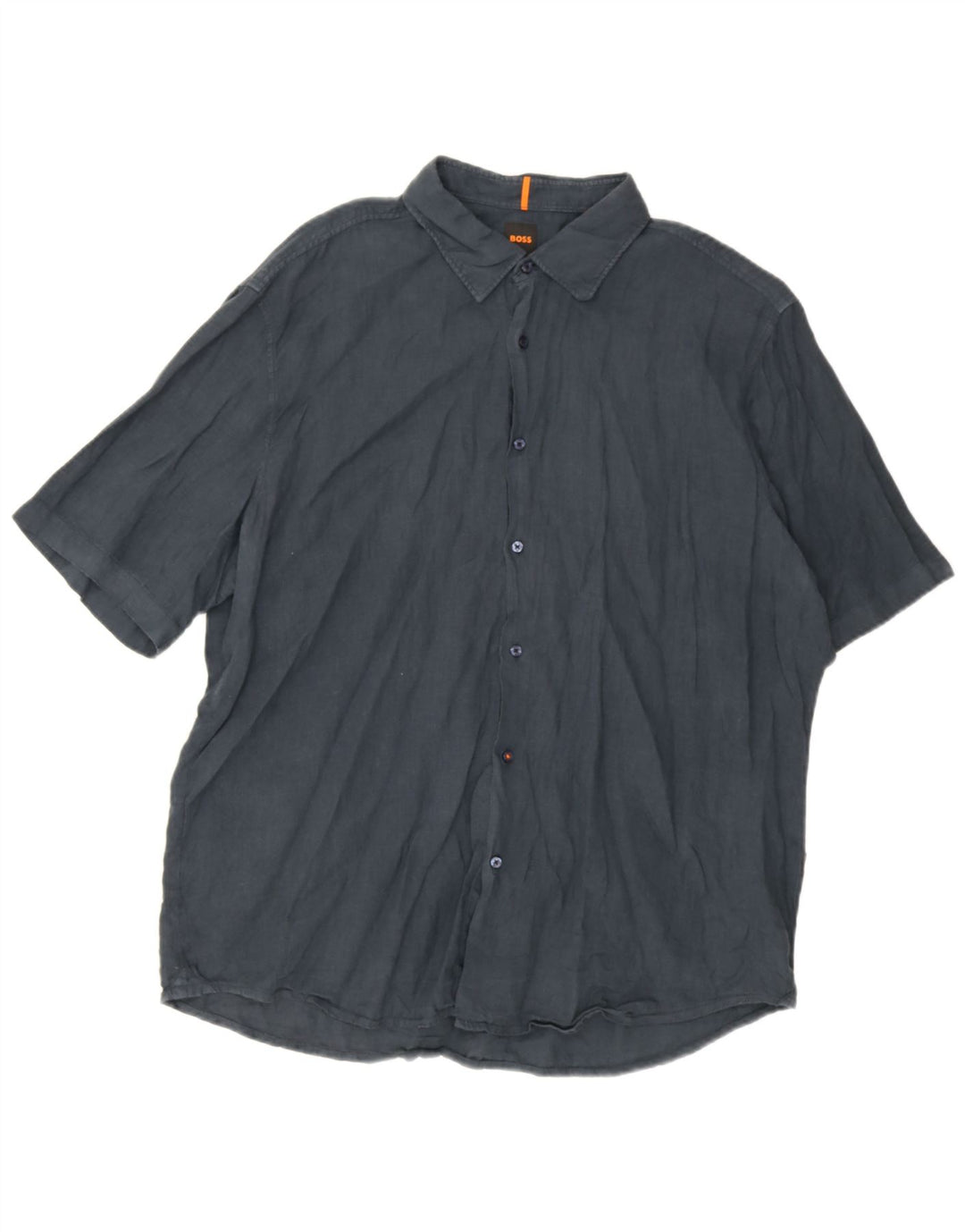 Hugo Boss Mens Short Sleeve Regular Fit Shirt 2XL Navy Blue