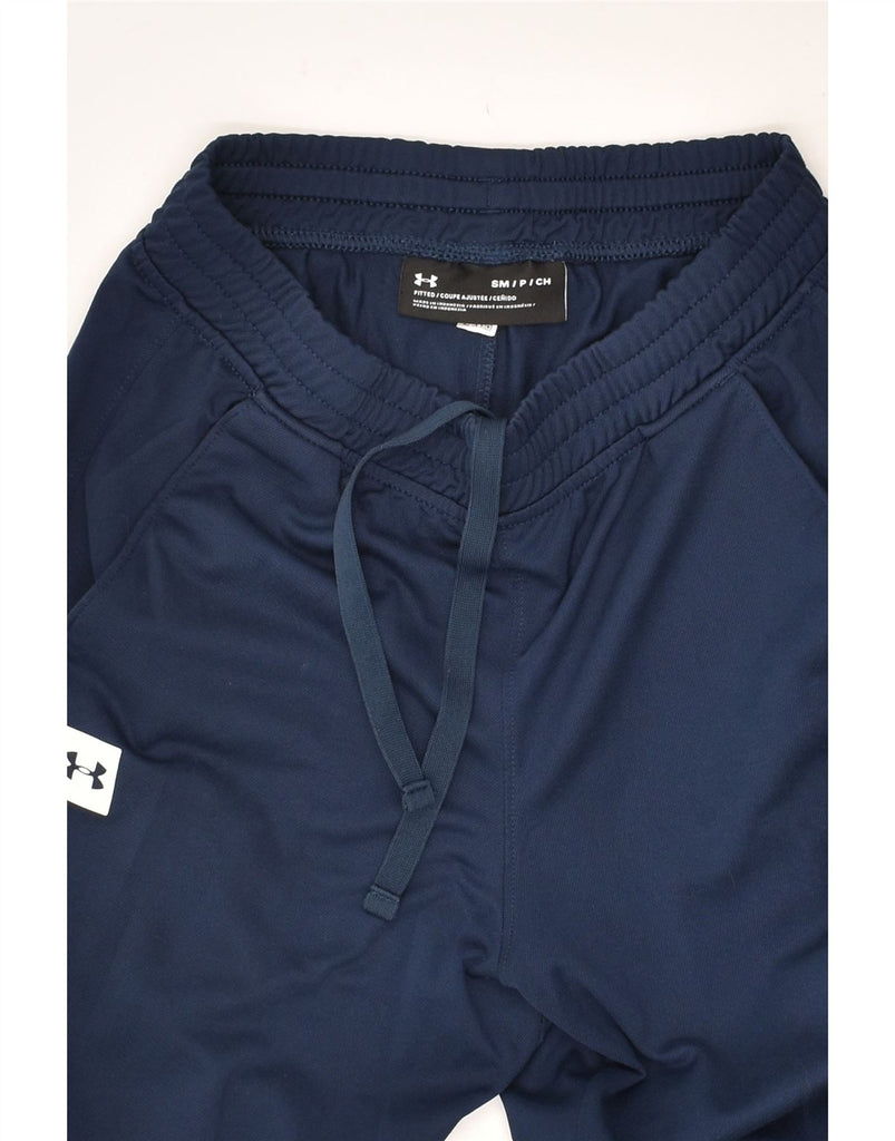 UNDER ARMOUR Mens Coupe Ajustee Tracksuit Trousers Small Navy Blue | Vintage Under Armour | Thrift | Second-Hand Under Armour | Used Clothing | Messina Hembry 