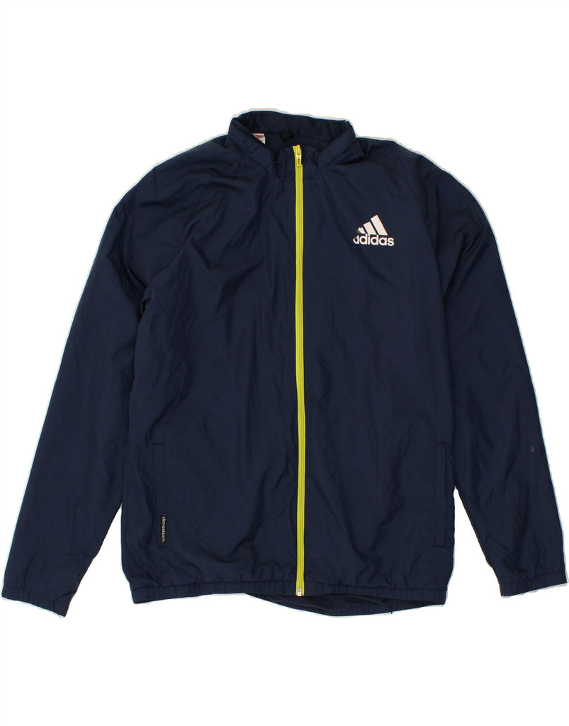 ADIDAS Boys Graphic Tracksuit Top Jacket 15-16 Years Navy Blue Polyester | Vintage Adidas | Thrift | Second-Hand Adidas | Used Clothing | Messina Hembry 