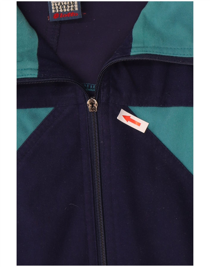Lotto Mens Graphic Tracksuit Top Jacket Large Navy Blue Colourblock