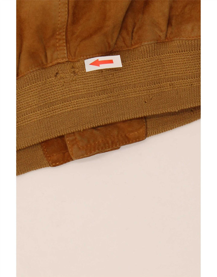 Vintage Mens Suede Bomber Jacket UK 40 Large Beige