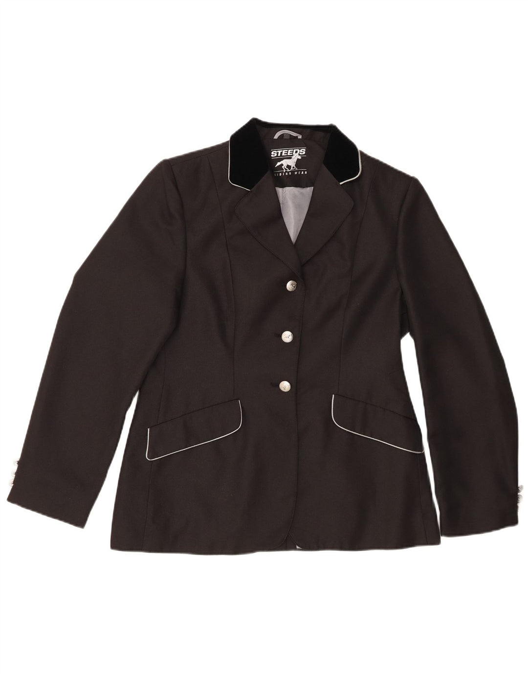 Vintage Womens 3 Button Blazer Jacket EU 38 Medium Black Colourblock