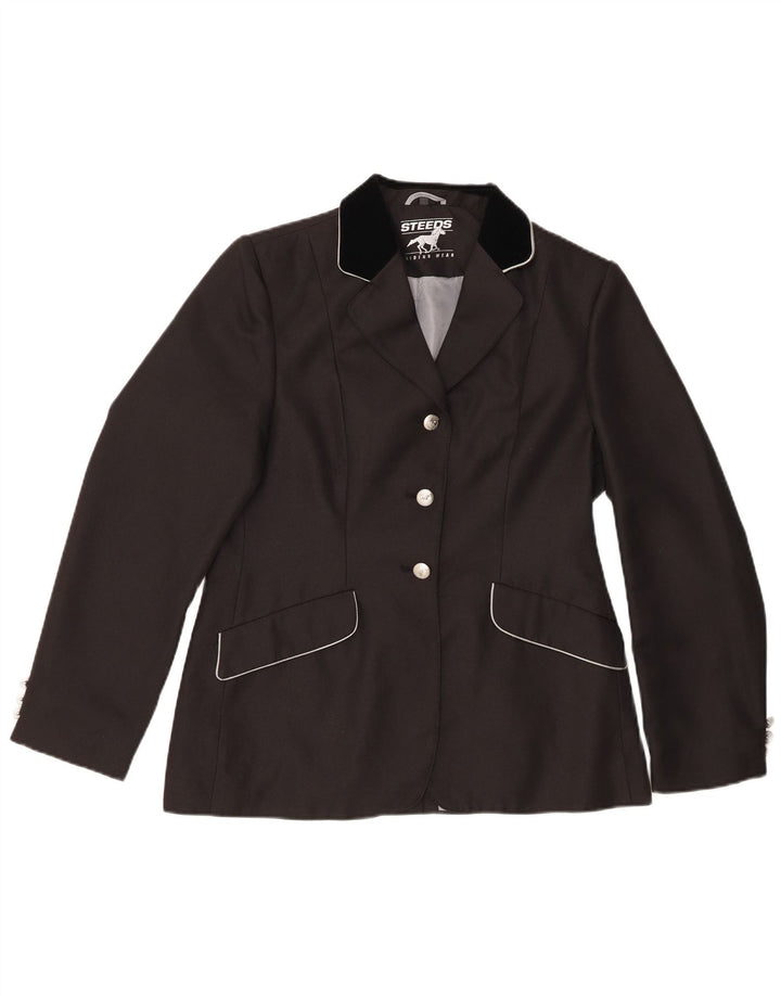 Vintage Womens 3 Button Blazer Jacket EU 38 Medium Black Colourblock