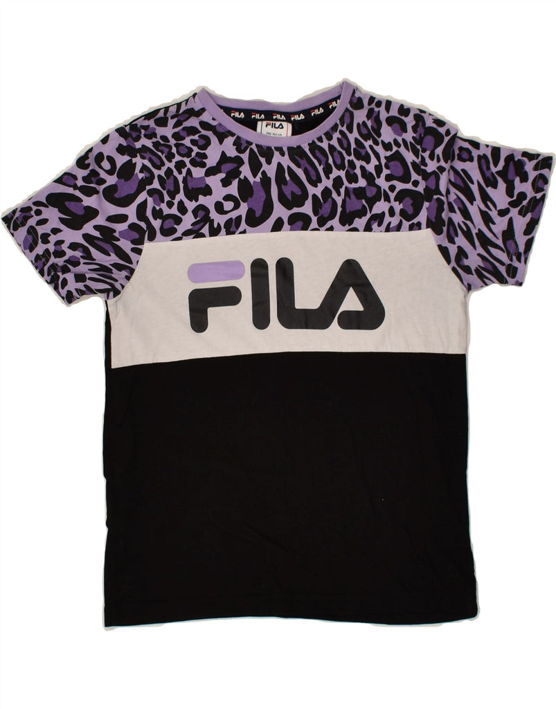 FILA Girls Graphic T-Shirt Top 11-12 Years Purple Animal Print Cotton | Vintage Fila | Thrift | Second-Hand Fila | Used Clothing | Messina Hembry 