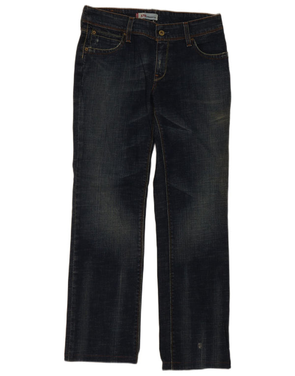 Levi's Womens 570 Straight Jeans W32 L29 Navy Blue Cotton