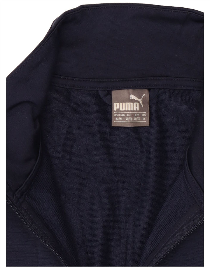 Puma Mens Tracksuit Top Jacket Medium Navy Blue Colourblock Polyester