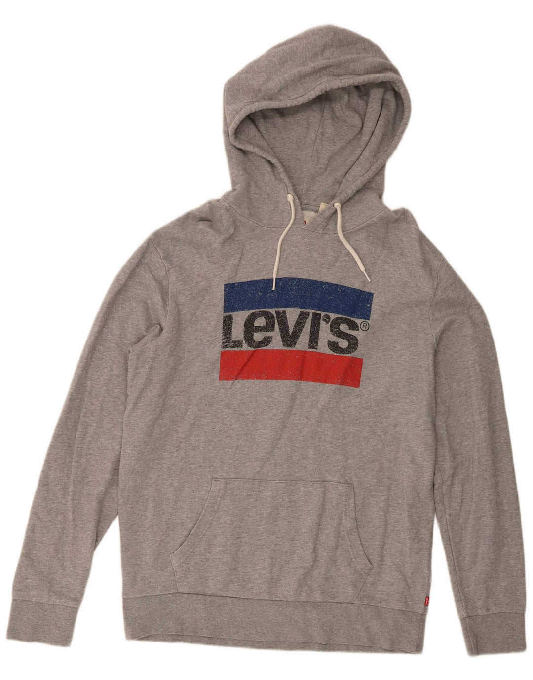 Levi's Mens Standard Graphic Hoodie Jumper Medium Grey Cotton