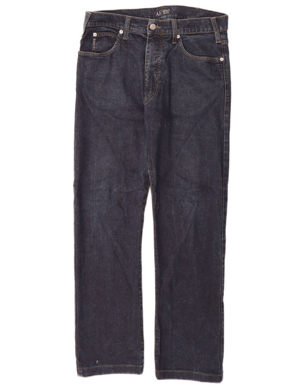 Armani Mens Straight Jeans W32 L30 Blue Cotton