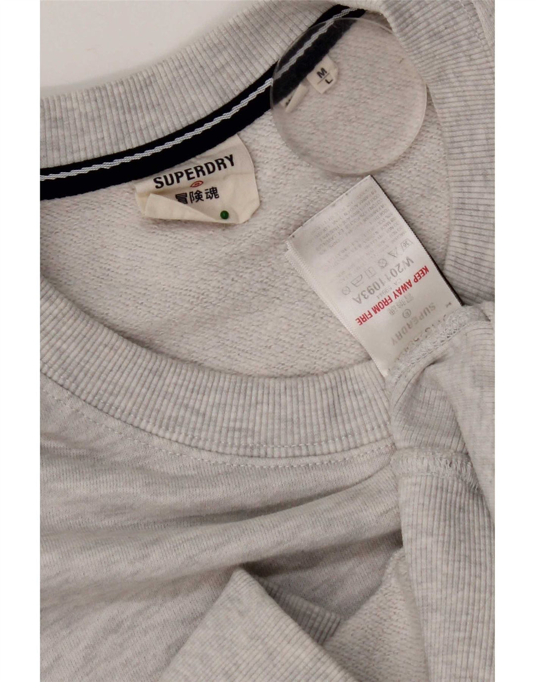 Superdry Mens Loose Fit Sweatshirt Jumper Medium Grey Flecked Cotton