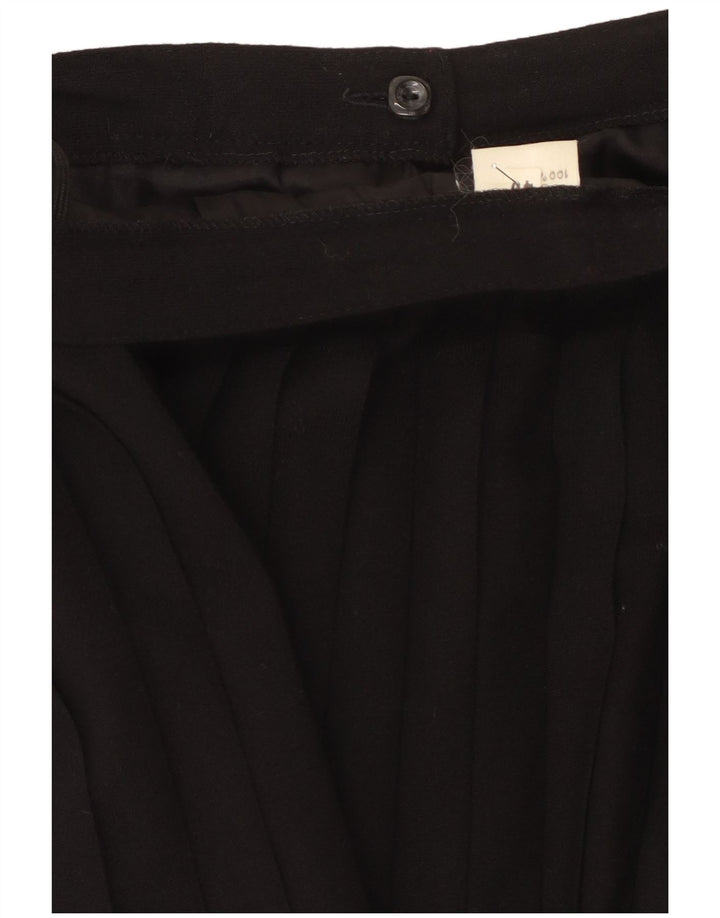 Vintage Womens Knife Pleated Skirt EU 40 Medium W32  Black Wool