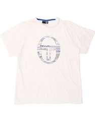 SERGIO TACCHINI Mens Graphic T-Shirt Top Large White Polyester