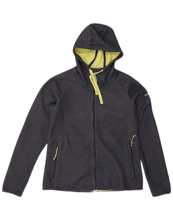 Columbia Womens Zip Hoodie Sweater UK 16 Large Navy Blue Polyester