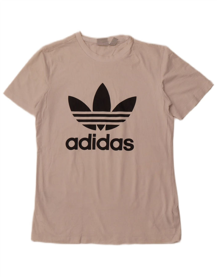 ADIDAS Womens Graphic T-Shirt Top UK 10 Small White Cotton