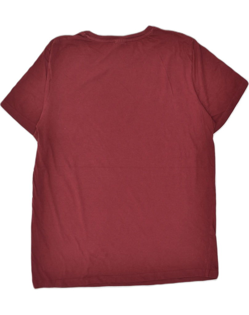 JACK & JONES Mens Graphic T-Shirt Top XL Maroon Cotton | Vintage Jack & Jones | Thrift | Second-Hand Jack & Jones | Used Clothing | Messina Hembry 