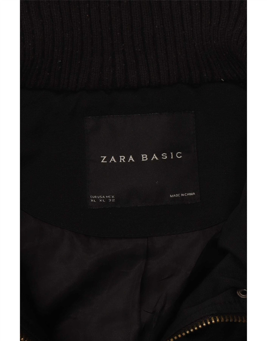 Zara Womens Padded Jacket UK 18 XL Black