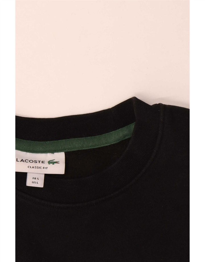 Lacoste Mens Graphic Sweatshirt Jumper Size 5 Large Black Colourblock