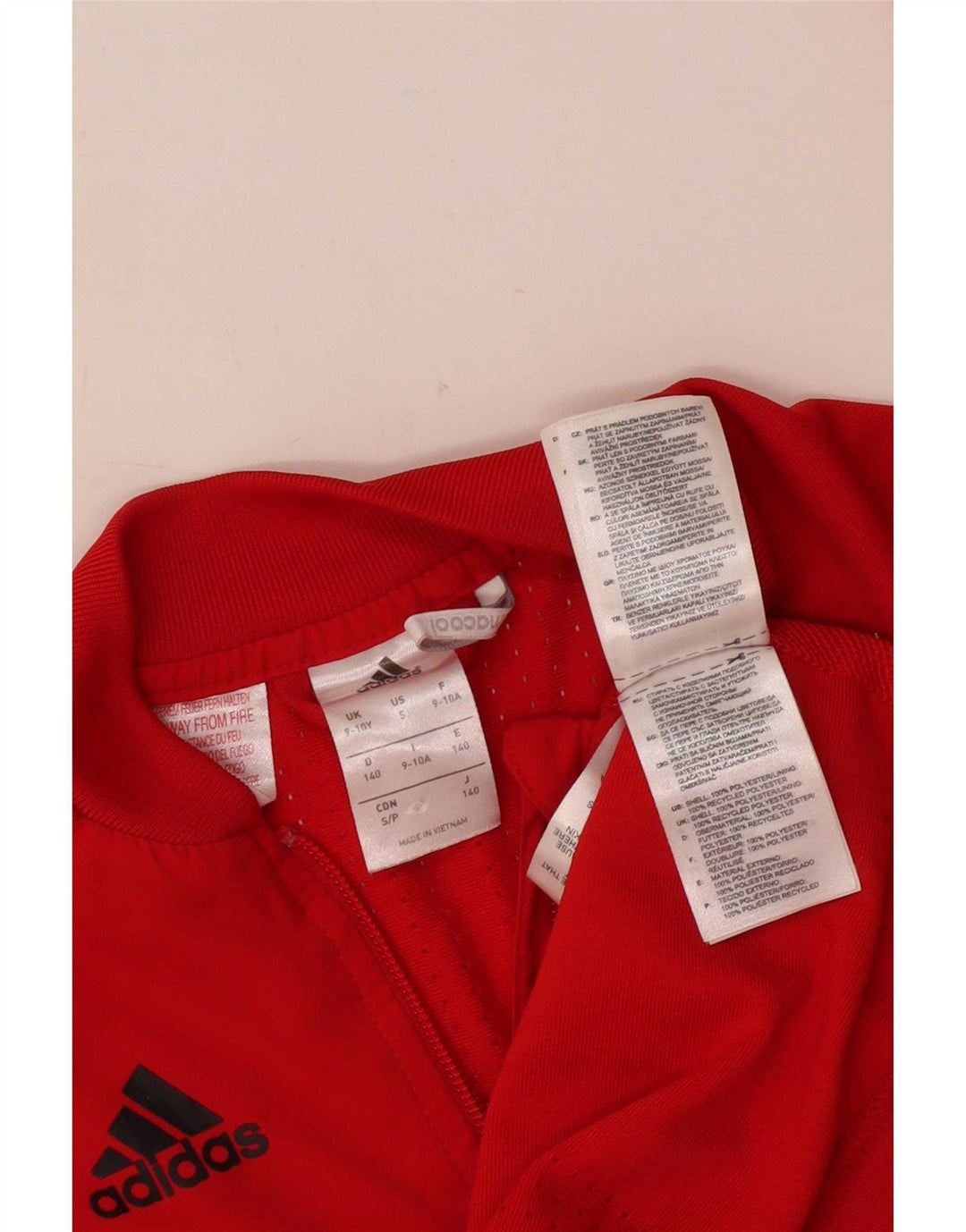 Adidas Boys Climacool Tracksuit Top Jacket 9-10 Years Red Colourblock