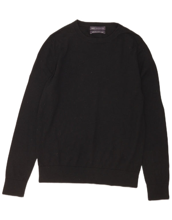 Marks & Spencer Womens Crew Neck Jumper Sweater UK 12 Medium Black