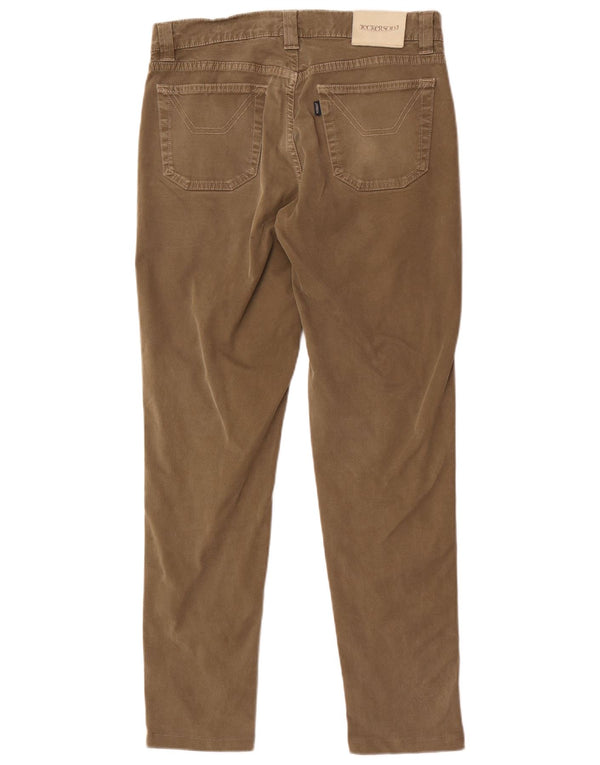 Jeckerson Mens Slim Fit Casual Trousers W32 L30 Brown Colourblock Cotton