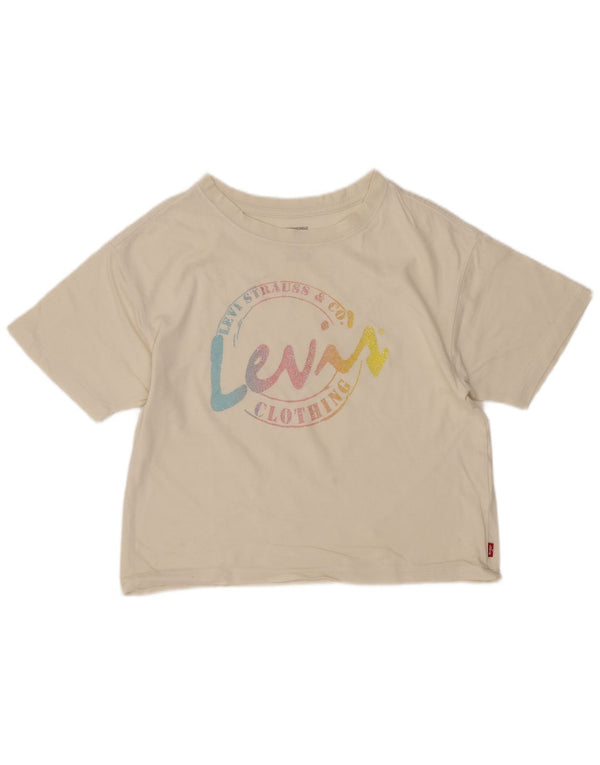 Levi's Girls Crop Graphic T-Shirt Top 11-12 Years Off White