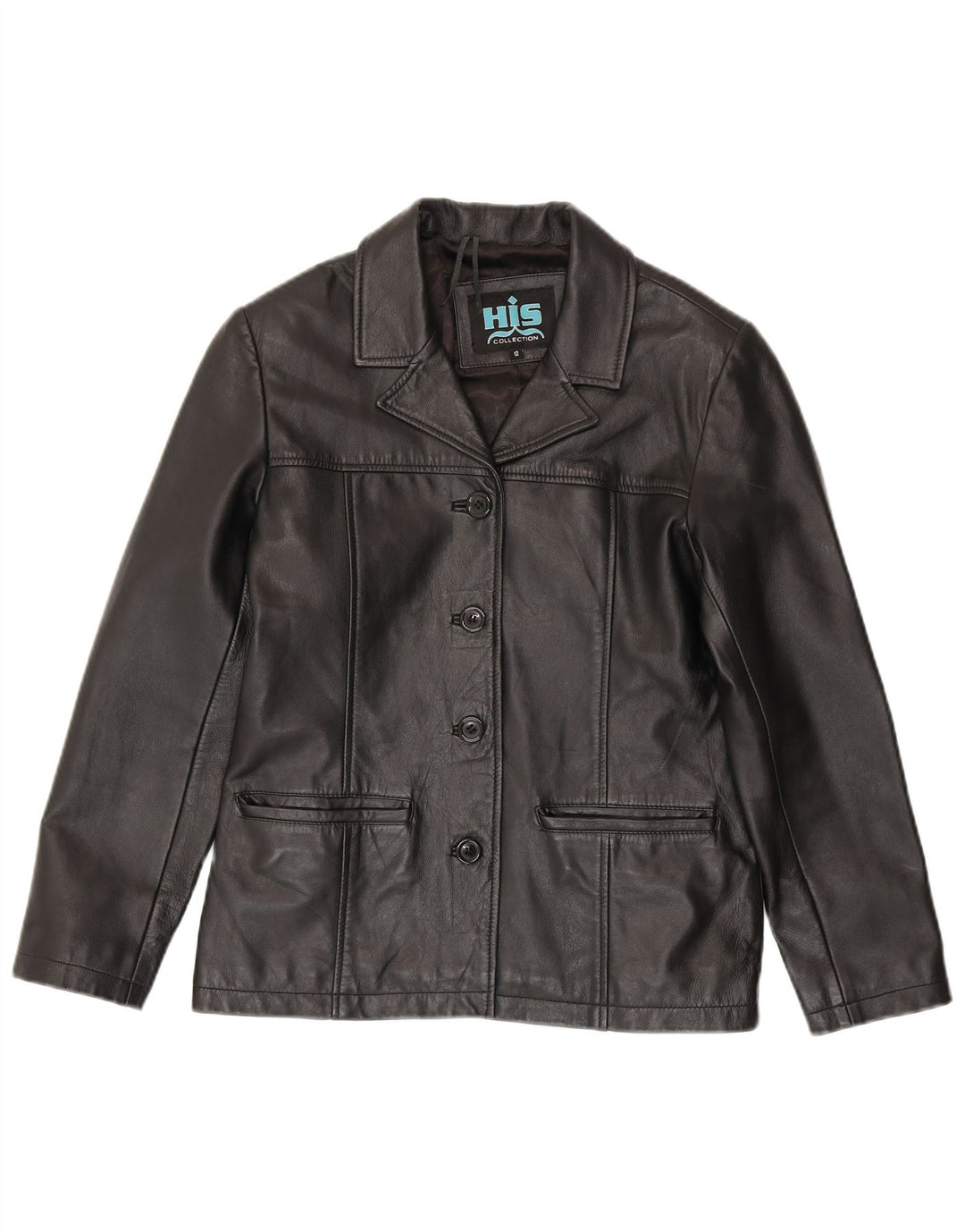 Vintage Womens Leather Jacket UK 12 Medium Black