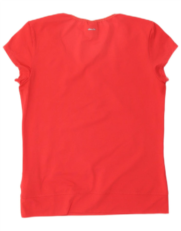 ADIDAS Womens Climalite T-Shirt Top UK 12/14 Medium Red Polyester