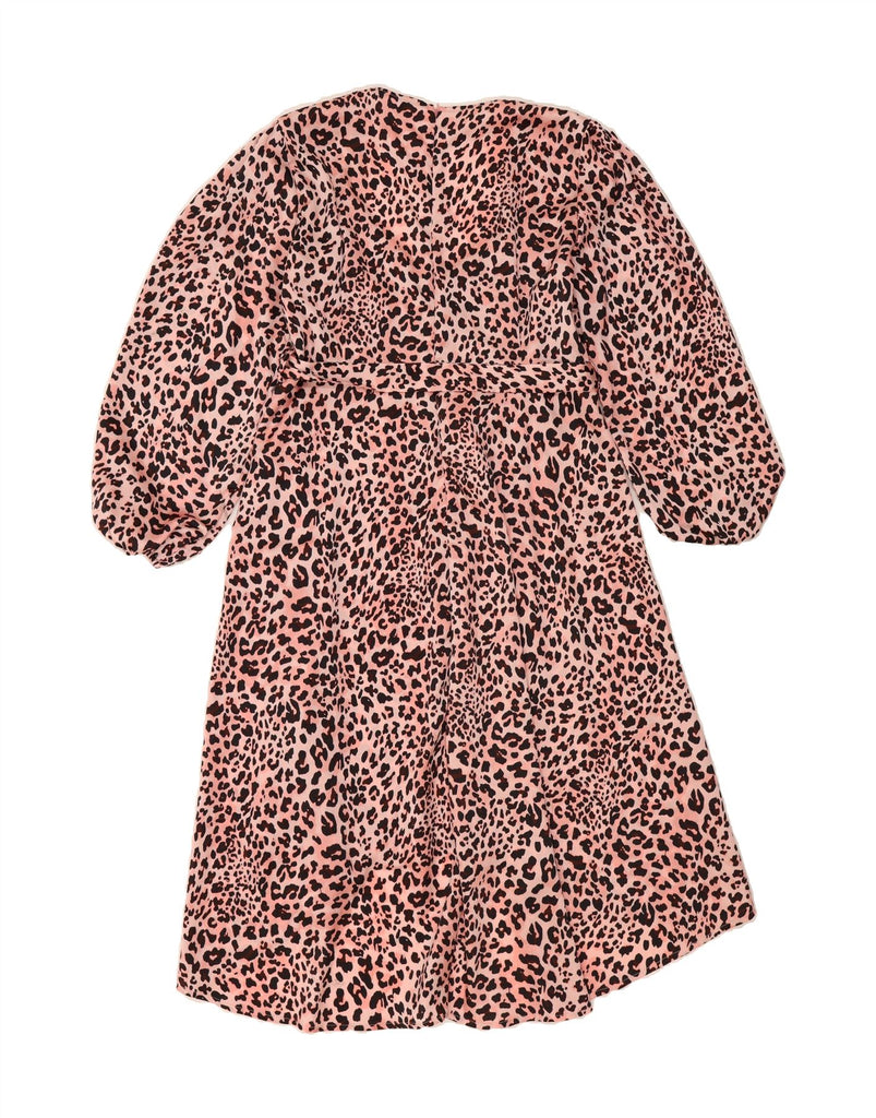 QUIZ Womens Long Sleeve A-Line Dress UK 18 XL  Pink Animal Print Polyester Vintage Quiz and Second-Hand Quiz from Messina Hembry 