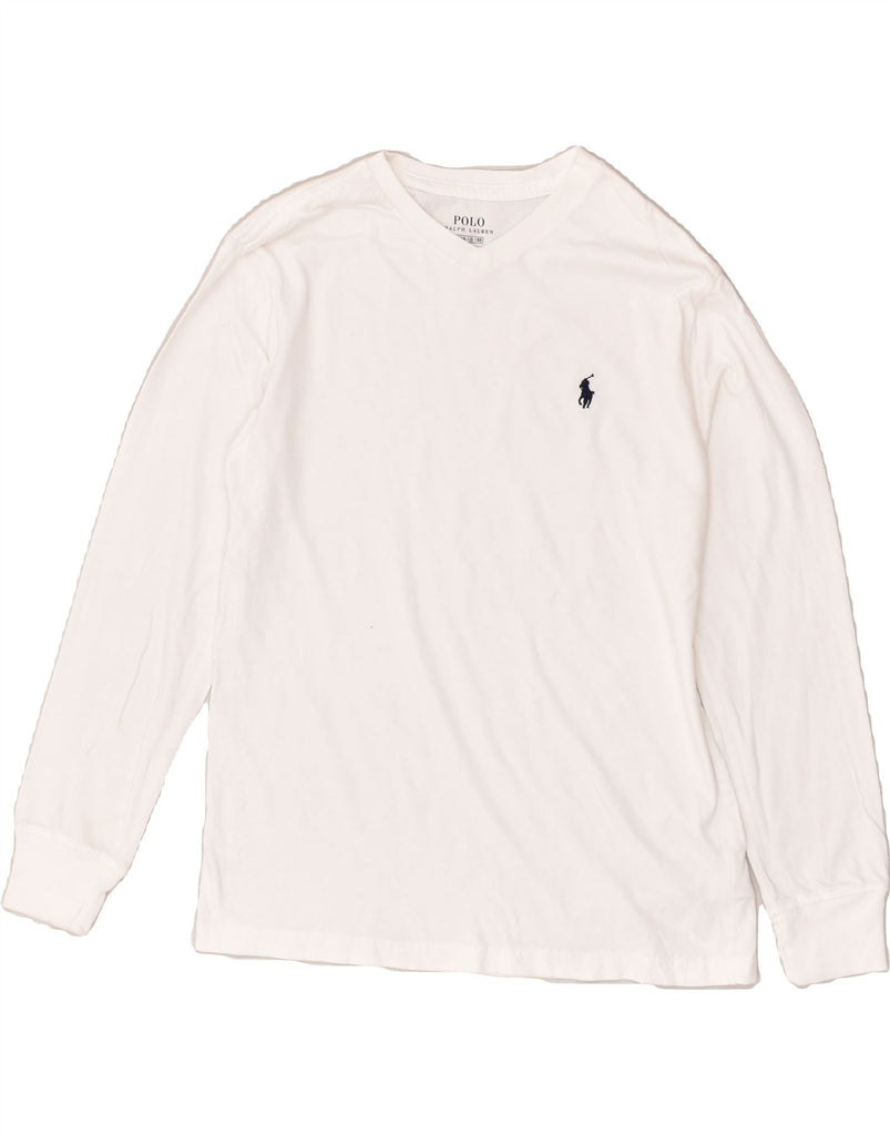 POLO RALPH LAUREN Boys Top Long Sleeve 10-11 Years Medium White Cotton | Vintage Polo Ralph Lauren | Thrift | Second-Hand Polo Ralph Lauren | Used Clothing | Messina Hembry 