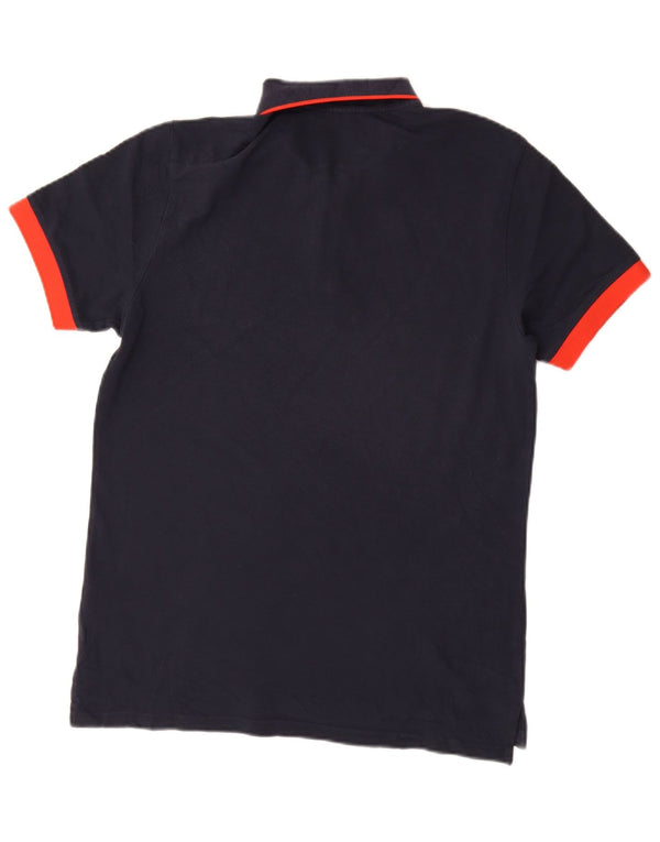 Gaudi Mens Polo Shirt Medium Navy Blue Cotton