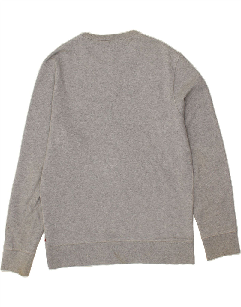 LEVI'S Mens Graphic Sweatshirt Jumper Small Grey Cotton Vintage Levi's and Second-Hand Levi's from Messina Hembry 