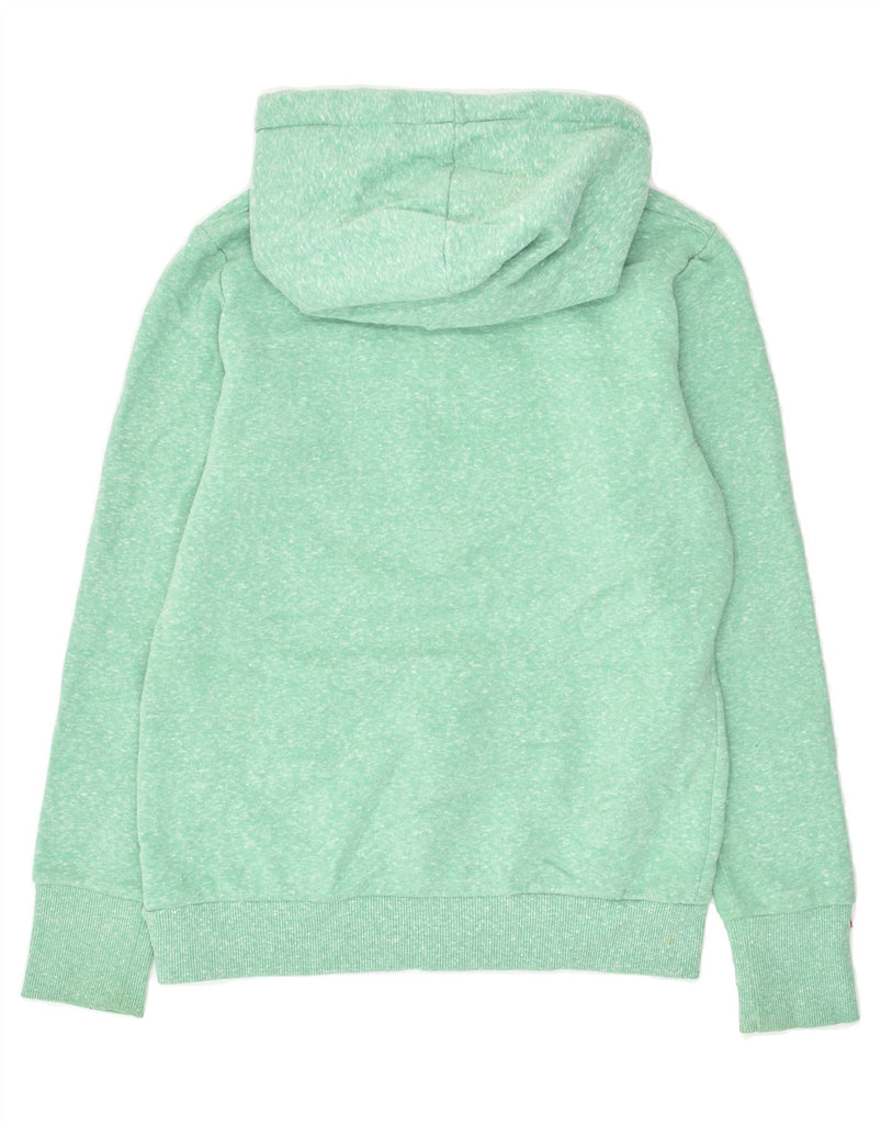 SUPERDRY Womens Real Graphic Hoodie Jumper UK 14 Medium Green Flecked | Vintage Superdry | Thrift | Second-Hand Superdry | Used Clothing | Messina Hembry 