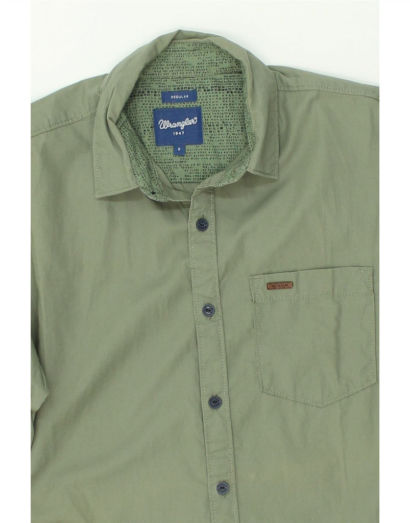 WRANGLER Mens Regular Fit Shirt Small Green Cotton | Vintage Wrangler | Thrift | Second-Hand Wrangler | Used Clothing | Messina Hembry 